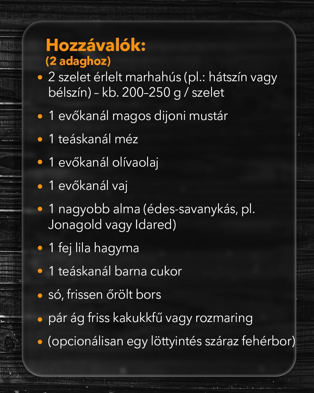 Almás-mustáros marhasteak karamellizált hagymával - 2