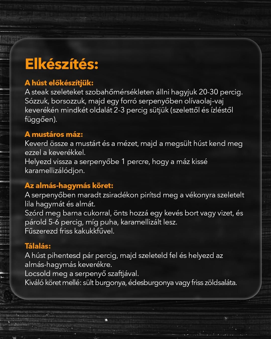 Almás-mustáros marhasteak karamellizált hagymával - 3