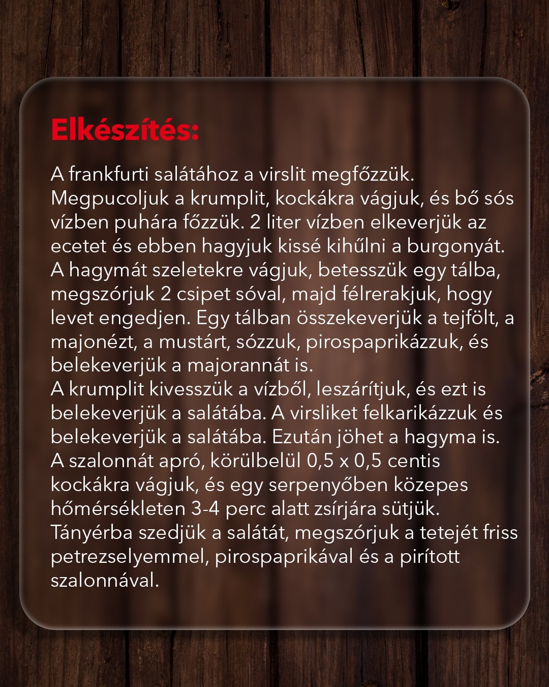 Frankfurti saláta elkészítése - Naragh