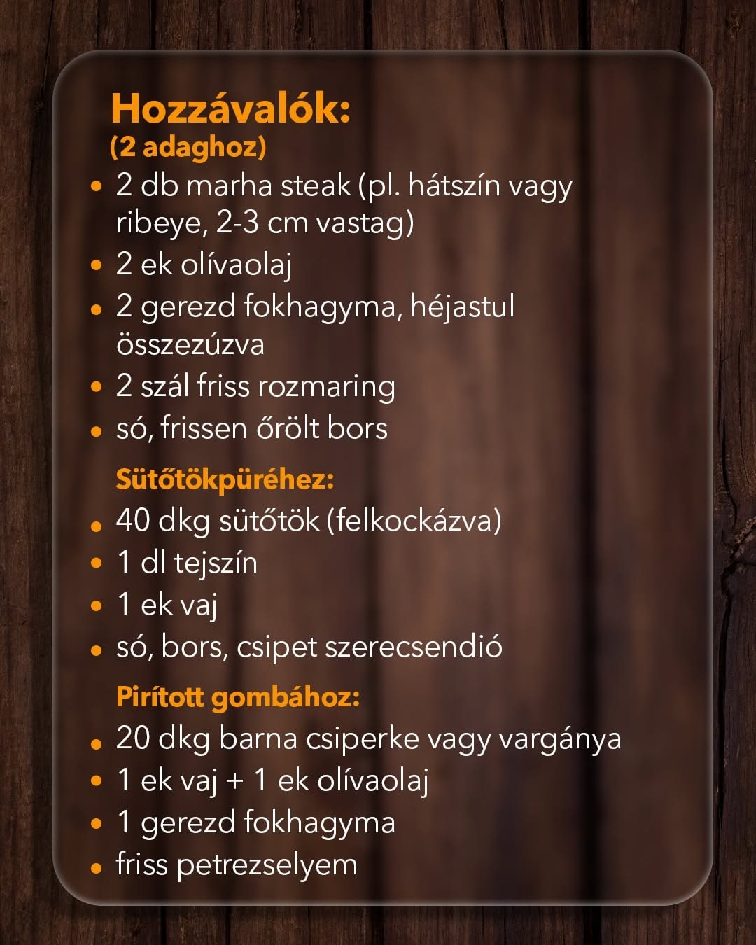 Rozmaringos marhasteak sütőtökpürével és pirított gombával - 2