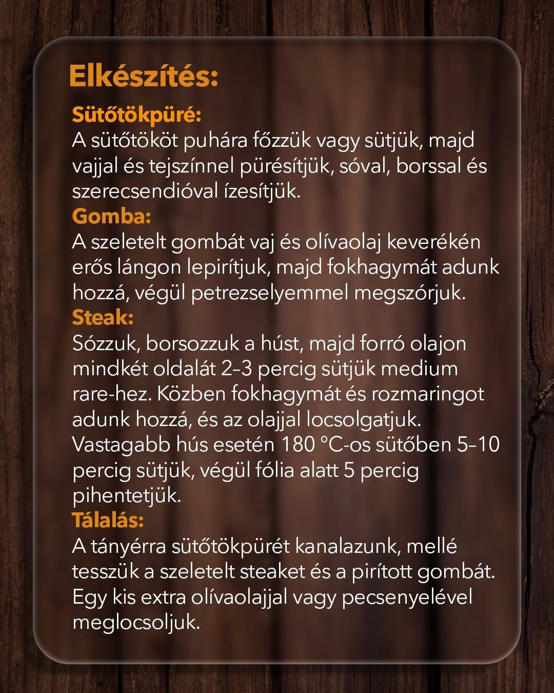 Rozmaringos marhasteak sütőtökpürével és pirított gombával - 3